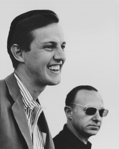 NYC graphic designer Ivan Chermayeff and British architecture critic Peter Blake in 1964